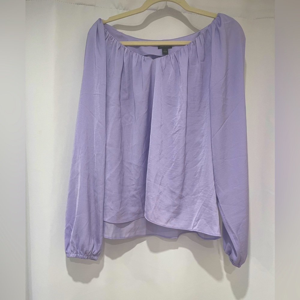 Ann Taylor Purple Blouse Size M